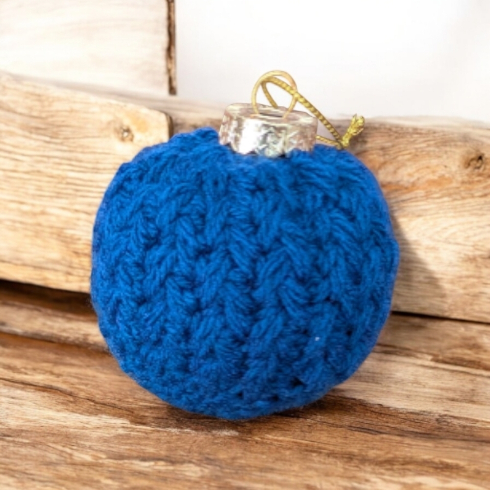 Blue Knitted Ornament